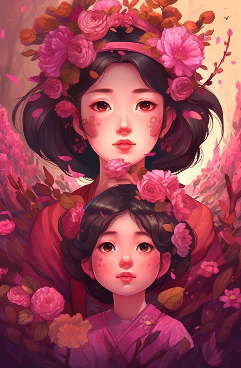 母亲节康乃馨母爱手绘插画,插画/手绘图,插画/手绘图库,插画/手绘图下载,插画/手绘